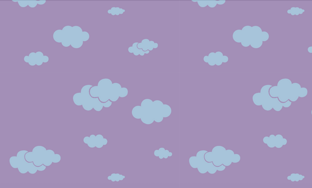 Pattern of light blue clouds on a purple background