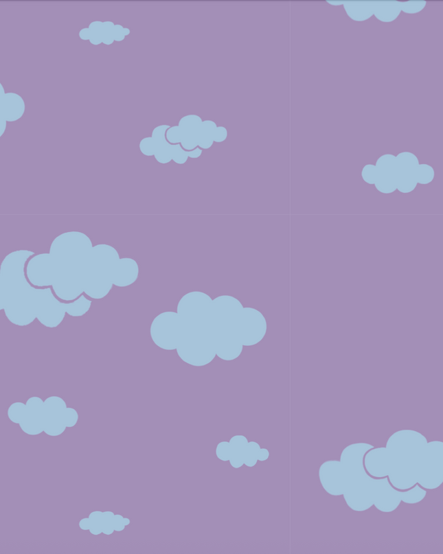 Pattern of light blue clouds on a purple background